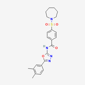 4-(azepane-1-sulfonyl)-N-[5-(3,4-dimethylphenyl)-1,3,4-oxadiazol-2-yl]benzamide