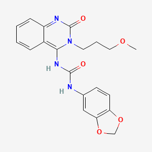 molecular formula C20H20N4O5 B6494840 3-(2H-1,3-benzodioxol-5-yl)-1-[(4E)-3-(3-methoxypropyl)-2-oxo-1,2,3,4-tetrahydroquinazolin-4-ylidene]urea CAS No. 941895-11-0
