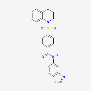 molecular formula C23H19N3O3S2 B6494841 N-(1,3-benzothiazol-5-yl)-4-(1,2,3,4-tetrahydroquinoline-1-sulfonyl)benzamide CAS No. 941924-74-9
