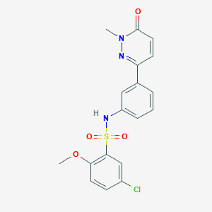 molecular formula C18H16ClN3O4S B6494851 5-chloro-2-methoxy-N-[3-(1-methyl-6-oxo-1,6-dihydropyridazin-3-yl)phenyl]benzene-1-sulfonamide CAS No. 899974-19-7