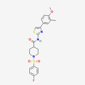 molecular formula C23H24FN3O4S2 B6494895 1-(4-fluorobenzenesulfonyl)-N-[4-(4-methoxy-3-methylphenyl)-1,3-thiazol-2-yl]piperidine-4-carboxamide CAS No. 923367-67-3