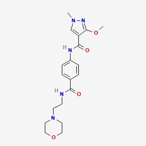 molecular formula C19H25N5O4 B6494901 3-methoxy-1-methyl-N-(4-{[2-(morpholin-4-yl)ethyl]carbamoyl}phenyl)-1H-pyrazole-4-carboxamide CAS No. 1351661-35-2
