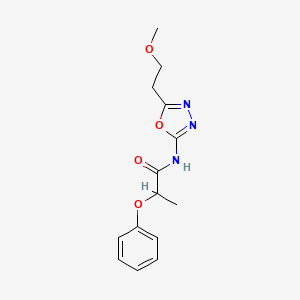 molecular formula C14H17N3O4 B6494937 N-[5-(2-methoxyethyl)-1,3,4-oxadiazol-2-yl]-2-phenoxypropanamide CAS No. 1351648-36-6