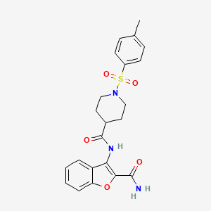 molecular formula C22H23N3O5S B6494955 N-(2-carbamoyl-1-benzofuran-3-yl)-1-(4-methylbenzenesulfonyl)piperidine-4-carboxamide CAS No. 941982-05-4