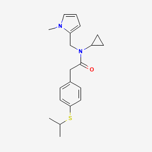 molecular formula C20H26N2OS B6494963 N-cyclopropyl-N-[(1-methyl-1H-pyrrol-2-yl)methyl]-2-[4-(propan-2-ylsulfanyl)phenyl]acetamide CAS No. 1351597-40-4