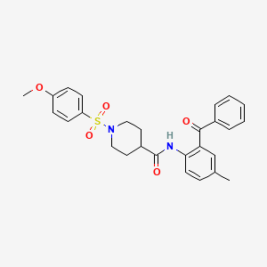 molecular formula C27H28N2O5S B6494967 N-(2-benzoyl-4-methylphenyl)-1-(4-methoxybenzenesulfonyl)piperidine-4-carboxamide CAS No. 923425-96-1