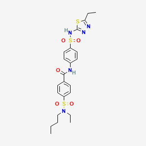 molecular formula C23H29N5O5S3 B6494984 4-[butyl(ethyl)sulfamoyl]-N-{4-[(5-ethyl-1,3,4-thiadiazol-2-yl)sulfamoyl]phenyl}benzamide CAS No. 898369-20-5
