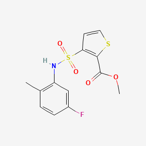 molecular formula C13H12FNO4S2 B6494996 methyl 3-[(5-fluoro-2-methylphenyl)sulfamoyl]thiophene-2-carboxylate CAS No. 439934-46-0
