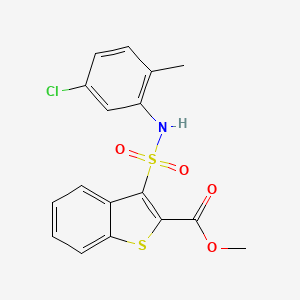 molecular formula C17H14ClNO4S2 B6495014 methyl 3-[(5-chloro-2-methylphenyl)sulfamoyl]-1-benzothiophene-2-carboxylate CAS No. 899725-24-7