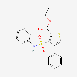 molecular formula C19H17NO4S2 B6495032 ethyl 4-phenyl-3-(phenylsulfamoyl)thiophene-2-carboxylate CAS No. 899723-41-2