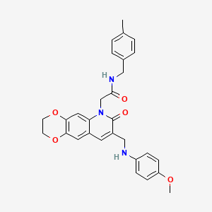 molecular formula C29H29N3O5 B6495081 2-(8-{[(4-methoxyphenyl)amino]methyl}-7-oxo-2H,3H,6H,7H-[1,4]dioxino[2,3-g]quinolin-6-yl)-N-[(4-methylphenyl)methyl]acetamide CAS No. 932524-74-8
