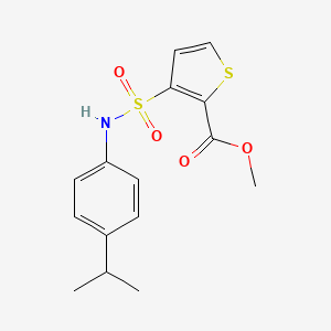 molecular formula C15H17NO4S2 B6495109 methyl 3-{[4-(propan-2-yl)phenyl]sulfamoyl}thiophene-2-carboxylate CAS No. 941936-08-9