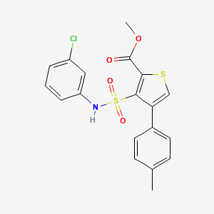 molecular formula C19H16ClNO4S2 B6495110 methyl 3-[(3-chlorophenyl)sulfamoyl]-4-(4-methylphenyl)thiophene-2-carboxylate CAS No. 941936-16-9