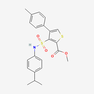 molecular formula C22H23NO4S2 B6495114 methyl 4-(4-methylphenyl)-3-{[4-(propan-2-yl)phenyl]sulfamoyl}thiophene-2-carboxylate CAS No. 941936-25-0