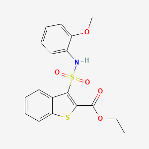 molecular formula C18H17NO5S2 B6495134 ethyl 3-[(2-methoxyphenyl)sulfamoyl]-1-benzothiophene-2-carboxylate CAS No. 932464-63-6