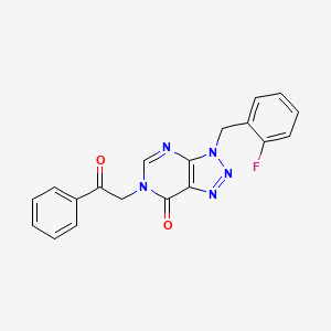 molecular formula C19H14FN5O2 B6495204 3-[(2-fluorophenyl)methyl]-6-(2-oxo-2-phenylethyl)-3H,6H,7H-[1,2,3]triazolo[4,5-d]pyrimidin-7-one CAS No. 863018-51-3