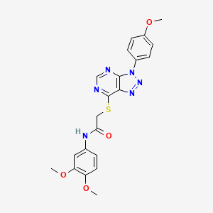 molecular formula C21H20N6O4S B6495214 N-(3,4-dimethoxyphenyl)-2-{[3-(4-methoxyphenyl)-3H-[1,2,3]triazolo[4,5-d]pyrimidin-7-yl]sulfanyl}acetamide CAS No. 863500-46-3