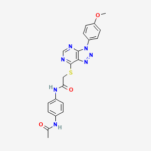 molecular formula C21H19N7O3S B6495217 N-(4-acetamidophenyl)-2-{[3-(4-methoxyphenyl)-3H-[1,2,3]triazolo[4,5-d]pyrimidin-7-yl]sulfanyl}acetamide CAS No. 863500-58-7