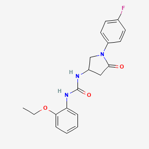 molecular formula C19H20FN3O3 B6495250 1-(2-ethoxyphenyl)-3-[1-(4-fluorophenyl)-5-oxopyrrolidin-3-yl]urea CAS No. 894015-83-9