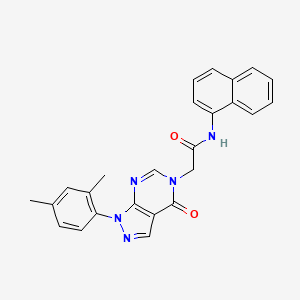 molecular formula C25H21N5O2 B6495256 2-[1-(2,4-dimethylphenyl)-4-oxo-1H,4H,5H-pyrazolo[3,4-d]pyrimidin-5-yl]-N-(naphthalen-1-yl)acetamide CAS No. 894998-52-8