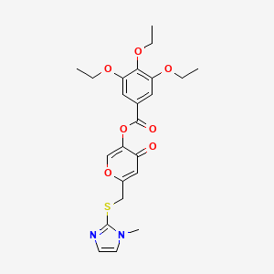 molecular formula C23H26N2O7S B6495269 6-{[(1-methyl-1H-imidazol-2-yl)sulfanyl]methyl}-4-oxo-4H-pyran-3-yl 3,4,5-triethoxybenzoate CAS No. 896308-31-9