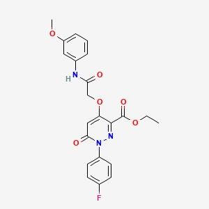 molecular formula C22H20FN3O6 B6495282 ethyl 1-(4-fluorophenyl)-4-{[(3-methoxyphenyl)carbamoyl]methoxy}-6-oxo-1,6-dihydropyridazine-3-carboxylate CAS No. 899992-60-0
