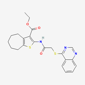 ethyl 2-[2-(quinazolin-4-ylsulfanyl)acetamido]-4H,5H,6H,7H,8H-cyclohepta[b]thiophene-3-carboxylate