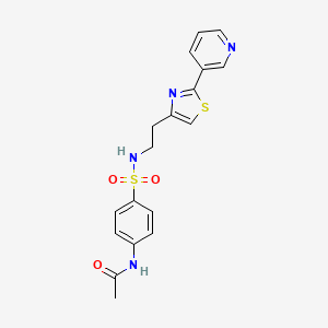 molecular formula C18H18N4O3S2 B6495328 N-[4-({2-[2-(pyridin-3-yl)-1,3-thiazol-4-yl]ethyl}sulfamoyl)phenyl]acetamide CAS No. 863511-90-4