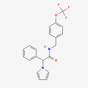 molecular formula C20H17F3N2O2 B6495376 2-phenyl-2-(1H-pyrrol-1-yl)-N-{[4-(trifluoromethoxy)phenyl]methyl}acetamide CAS No. 1351590-57-2