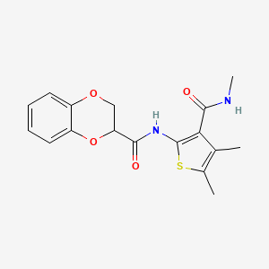 molecular formula C17H18N2O4S B6495401 N-[4,5-dimethyl-3-(methylcarbamoyl)thiophen-2-yl]-2,3-dihydro-1,4-benzodioxine-2-carboxamide CAS No. 896299-32-4