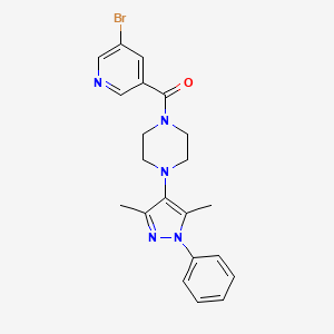 molecular formula C21H22BrN5O B6495409 1-(5-bromopyridine-3-carbonyl)-4-(3,5-dimethyl-1-phenyl-1H-pyrazol-4-yl)piperazine CAS No. 1351599-69-3
