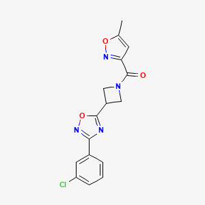 molecular formula C16H13ClN4O3 B6495443 3-(3-chlorophenyl)-5-[1-(5-methyl-1,2-oxazole-3-carbonyl)azetidin-3-yl]-1,2,4-oxadiazole CAS No. 1351616-70-0