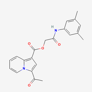 molecular formula C21H20N2O4 B6495500 [(3,5-dimethylphenyl)carbamoyl]methyl 3-acetylindolizine-1-carboxylate CAS No. 899725-17-8