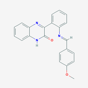 molecular formula C22H17N3O2 B6495503 3-{2-[(E)-[(4-methoxyphenyl)methylidene]amino]phenyl}-1,2-dihydroquinoxalin-2-one CAS No. 900135-30-0