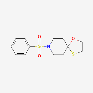 molecular formula C13H17NO3S2 B6495530 8-(benzenesulfonyl)-1-oxa-4-thia-8-azaspiro[4.5]decane CAS No. 1351643-82-7