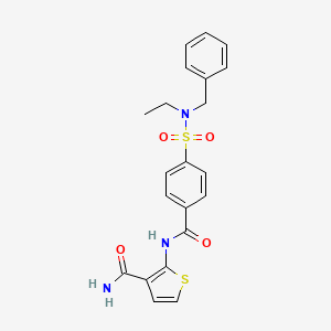 molecular formula C21H21N3O4S2 B6495555 2-{4-[benzyl(ethyl)sulfamoyl]benzamido}thiophene-3-carboxamide CAS No. 899215-11-3