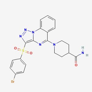 molecular formula C21H19BrN6O3S B6495569 1-[3-(4-bromobenzenesulfonyl)-[1,2,3]triazolo[1,5-a]quinazolin-5-yl]piperidine-4-carboxamide CAS No. 895649-05-5