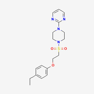 molecular formula C18H24N4O3S B6495680 2-{4-[2-(4-ethylphenoxy)ethanesulfonyl]piperazin-1-yl}pyrimidine CAS No. 1351630-71-1