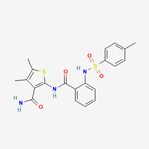 molecular formula C21H21N3O4S2 B6495687 4,5-dimethyl-2-[2-(4-methylbenzenesulfonamido)benzamido]thiophene-3-carboxamide CAS No. 896309-57-2