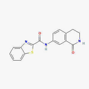 molecular formula C17H13N3O2S B6495705 N-(1-oxo-1,2,3,4-tetrahydroisoquinolin-7-yl)-1,3-benzothiazole-2-carboxamide CAS No. 1351635-36-3