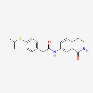 N-(1-oxo-1,2,3,4-tetrahydroisoquinolin-7-yl)-2-[4-(propan-2-ylsulfanyl)phenyl]acetamide