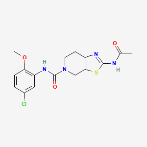 molecular formula C16H17ClN4O3S B6495716 N-(5-chloro-2-methoxyphenyl)-2-acetamido-4H,5H,6H,7H-[1,3]thiazolo[5,4-c]pyridine-5-carboxamide CAS No. 1351617-41-8
