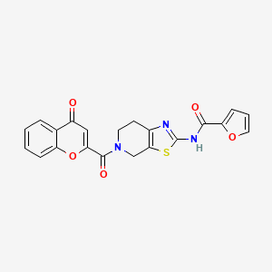 molecular formula C21H15N3O5S B6495732 N-[5-(4-oxo-4H-chromene-2-carbonyl)-4H,5H,6H,7H-[1,3]thiazolo[5,4-c]pyridin-2-yl]furan-2-carboxamide CAS No. 1351634-79-1