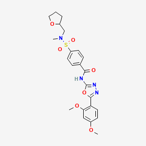 molecular formula C23H26N4O7S B6495735 N-[5-(2,4-dimethoxyphenyl)-1,3,4-oxadiazol-2-yl]-4-{methyl[(oxolan-2-yl)methyl]sulfamoyl}benzamide CAS No. 955524-40-0