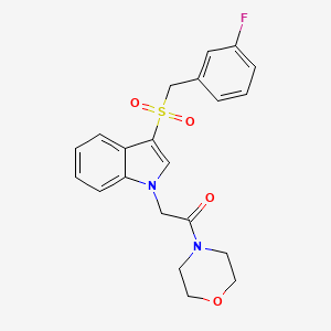 molecular formula C21H21FN2O4S B6495741 2-{3-[(3-fluorophenyl)methanesulfonyl]-1H-indol-1-yl}-1-(morpholin-4-yl)ethan-1-one CAS No. 894013-05-9