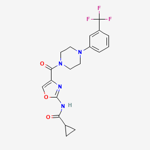 molecular formula C19H19F3N4O3 B6495745 N-(4-{4-[3-(trifluoromethyl)phenyl]piperazine-1-carbonyl}-1,3-oxazol-2-yl)cyclopropanecarboxamide CAS No. 1351581-87-7