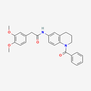 molecular formula C26H26N2O4 B6495765 N-(1-benzoyl-1,2,3,4-tetrahydroquinolin-6-yl)-2-(3,4-dimethoxyphenyl)acetamide CAS No. 955532-73-7