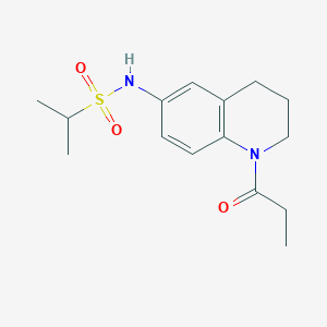 molecular formula C15H22N2O3S B6495769 N-(1-propanoyl-1,2,3,4-tetrahydroquinolin-6-yl)propane-2-sulfonamide CAS No. 941949-59-3