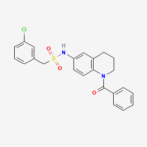 molecular formula C23H21ClN2O3S B6495775 N-(1-benzoyl-1,2,3,4-tetrahydroquinolin-6-yl)-1-(3-chlorophenyl)methanesulfonamide CAS No. 941900-23-8