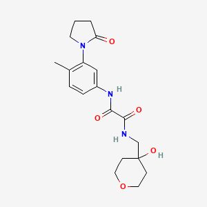 N'-[(4-hydroxyoxan-4-yl)methyl]-N-[4-methyl-3-(2-oxopyrrolidin-1-yl)phenyl]ethanediamide